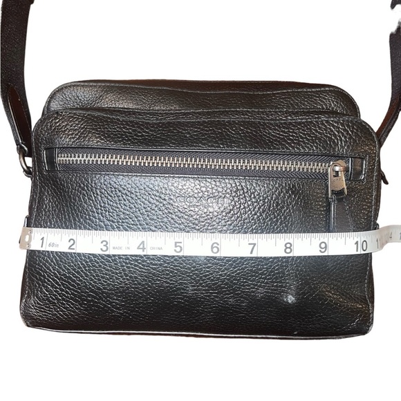 {Coach West Crossbody Camera Bag in Black Pebbled Leather Silver-Toned Hardware} - Picture 15 of 16